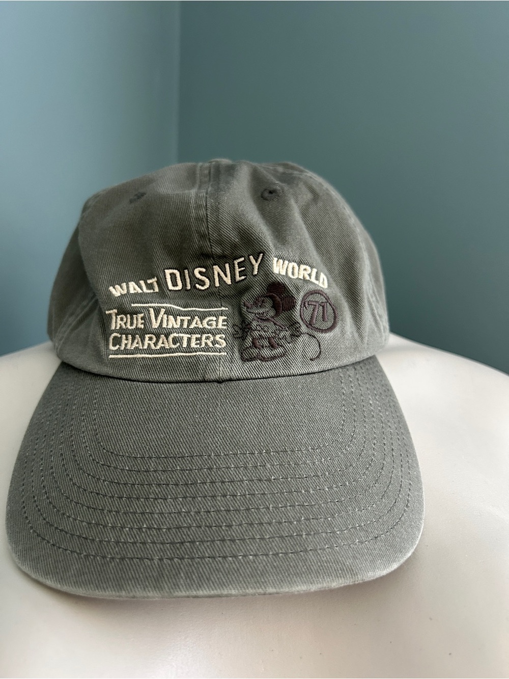 Disney Olive Green True Vintage Characters Baseball Cap Adult Size